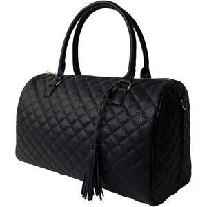 Womens Quilted Weekender Duffle Carry Bags Overnight Travel Handbag Shoulder Tot